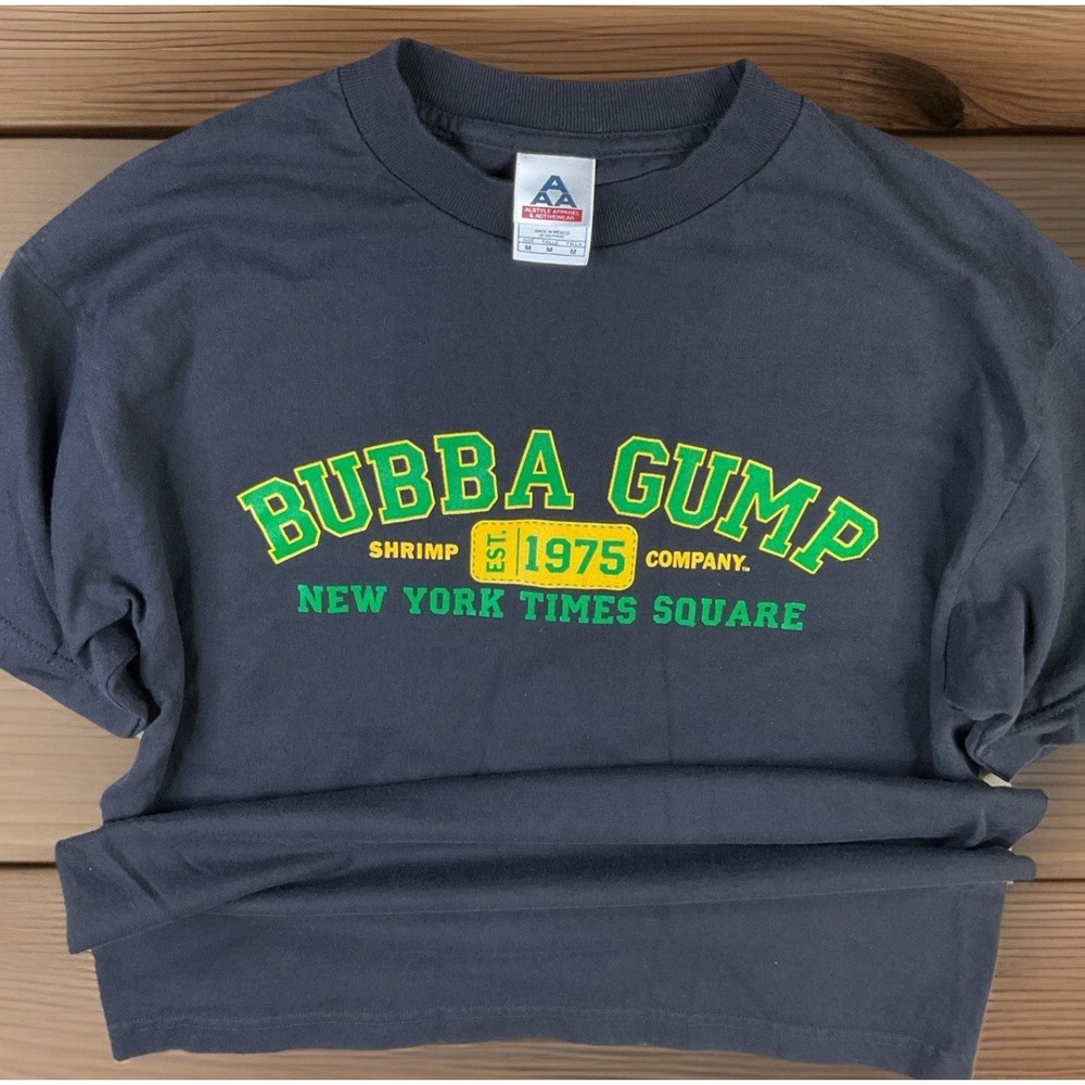 Vintage Bubba Gump T-Shirt Men Sz M New York Times Square Graphic Tee Y2K AAA